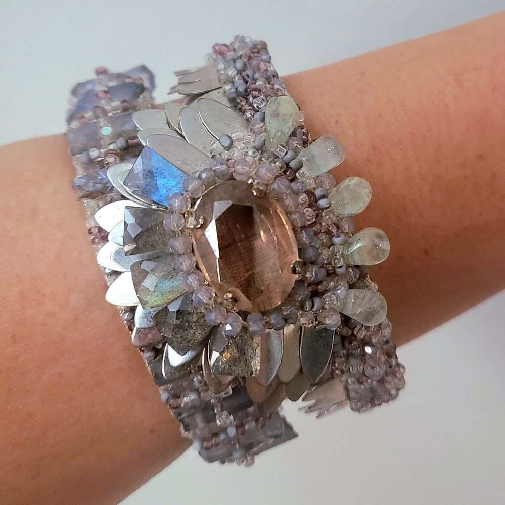 New Deepa Gurnani beaded boho Anaya cuff bracelet